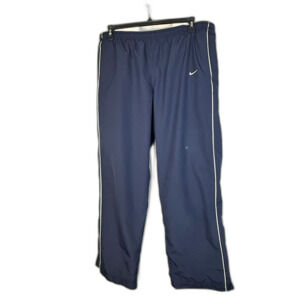 Nike Blue track pants size XL with Elastic Waistband navy white trim